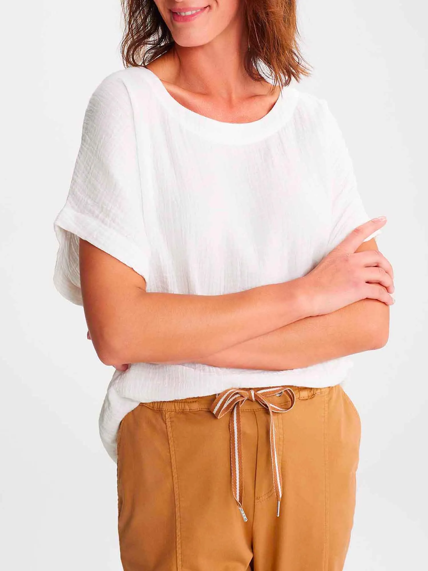 Blouse Femme Gaze de Coton Blanc tbs