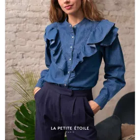 Blouse Somuia bleu en coton | 3 Suisses