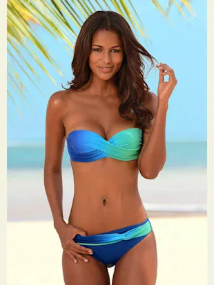 Maillot de bain bandeau à armatures dégradé de couleur tendance